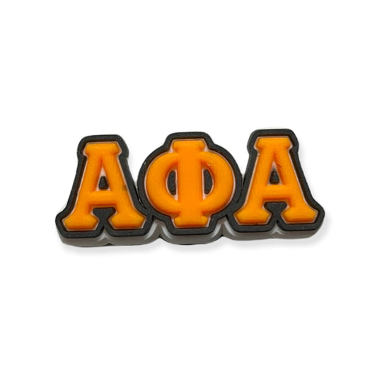 Black and gold Alpha Phi Alpha croc shoe jibbitz